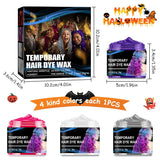 Halloween Temporäre Haarfarbe 4 Farben Haarfarbe Wachs Styling Haarfarbe Für Männer Frauen Halloween Cosplay Party Haarfarbe Naty Shop