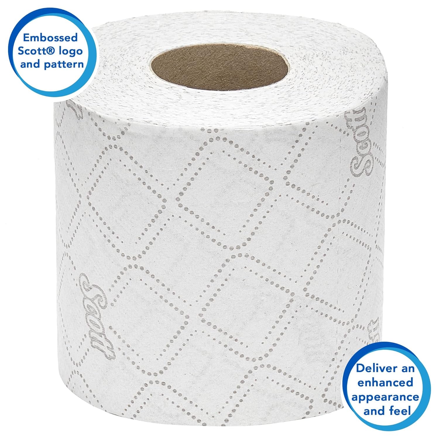 Scott® Essentialtm 8519 Toilettenpapier, 2-lagig, weiß, FSC-zertifiziertes Toilettenpapier aus recycelten Fasern, 64 Rollen x 350 Blatt (insgesamt 22.400 Blatt)