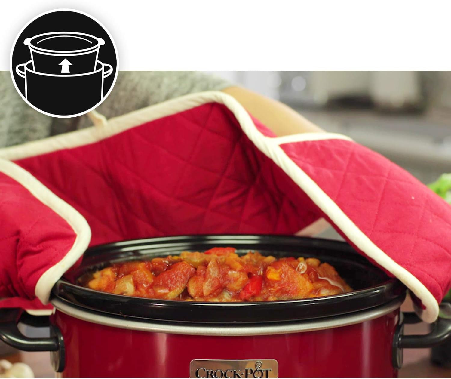 Crock-Pot Slow Cooker, 2 Temperatureinstellungen + Warmhaltefunktion, 3,5 Liter (3–4 Personen), Rot [SCV400RD] Slow Cooker Naty Shop