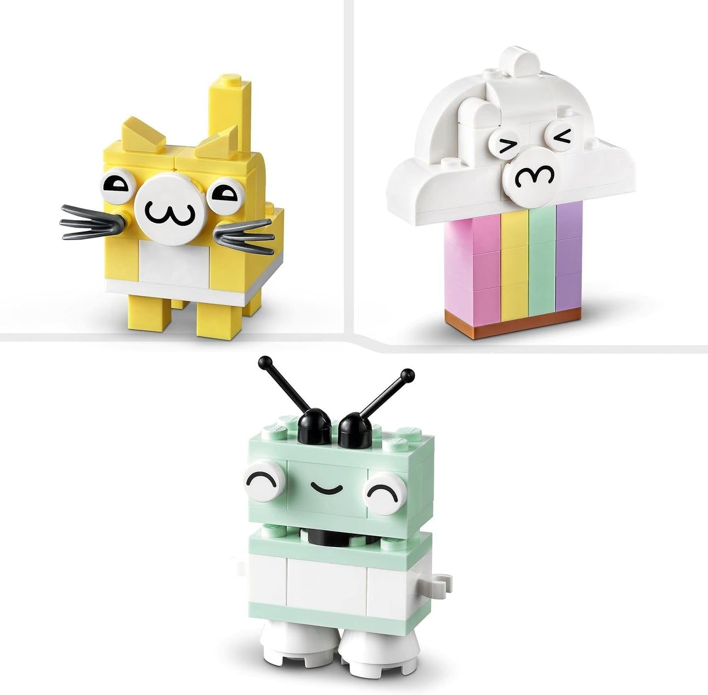 LEGO 11028 Classic Pastel Kreativbauset, Ziegelbox, Konstruktionsspielzeug für Mädchen und Jungen ab 5 Jahren mit Modellen; Eis, Dinosaurier, Katze und mehr Bausätze Besuchen Sie den LEGO-Store