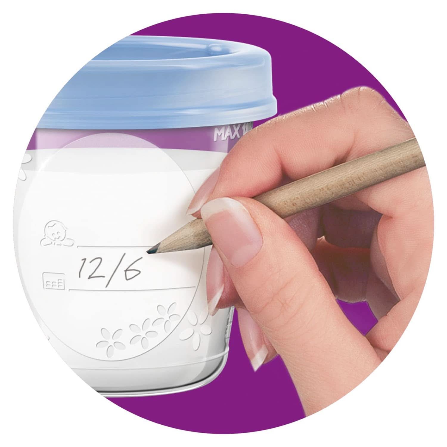 Philips AVENT SCF619/05 Aufbewahrungsbecher für Muttermilch, Becher inklusive Deckel, Zubehör für Lebensmittel und Stillen, Bebe Naty Shop