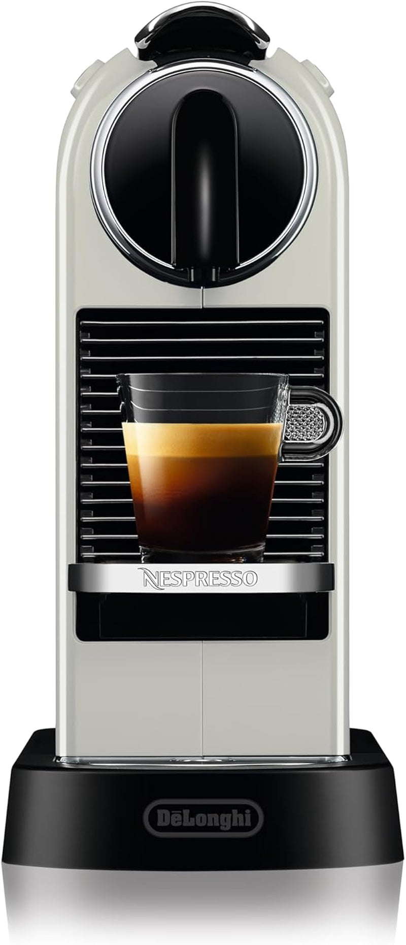 Nespresso EN167.W Citiz Kapsel-Espressomaschine, Hochdruckpumpe und ideale Temperaturkontrolle, ohne Aeroccino (Milchschäumer), Energiesparfunktion, 1260 W, Cremeweiß, 37,4 x 11,9 x 25,5 cm