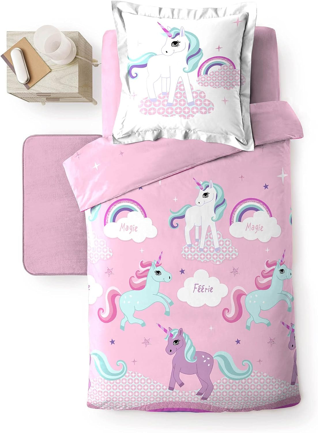 Einhorn-Bettwäsche mit Kissenbezug, Baumwollbettwäsche – Kinder Naty Shop