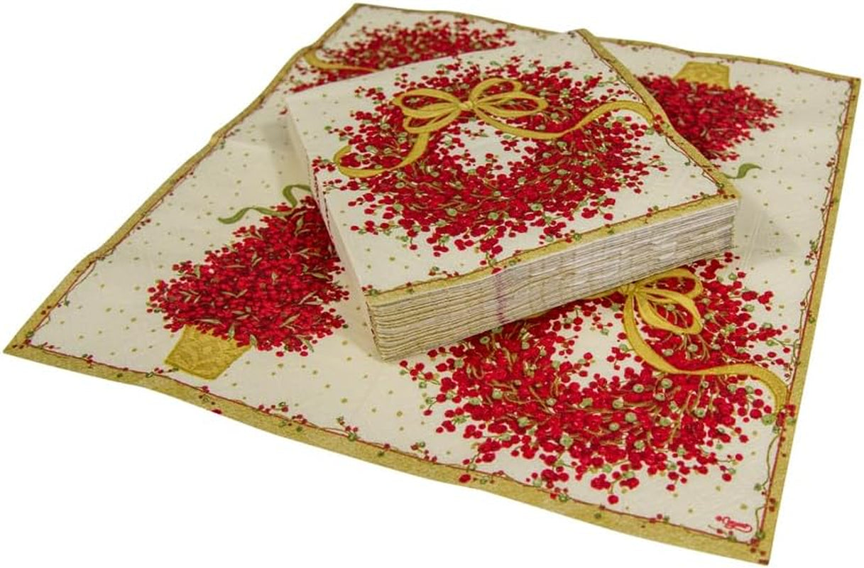 8070C Dreilagige Papierservietten, 20 Stück, 25 x 25 cm, Pfefferbeere