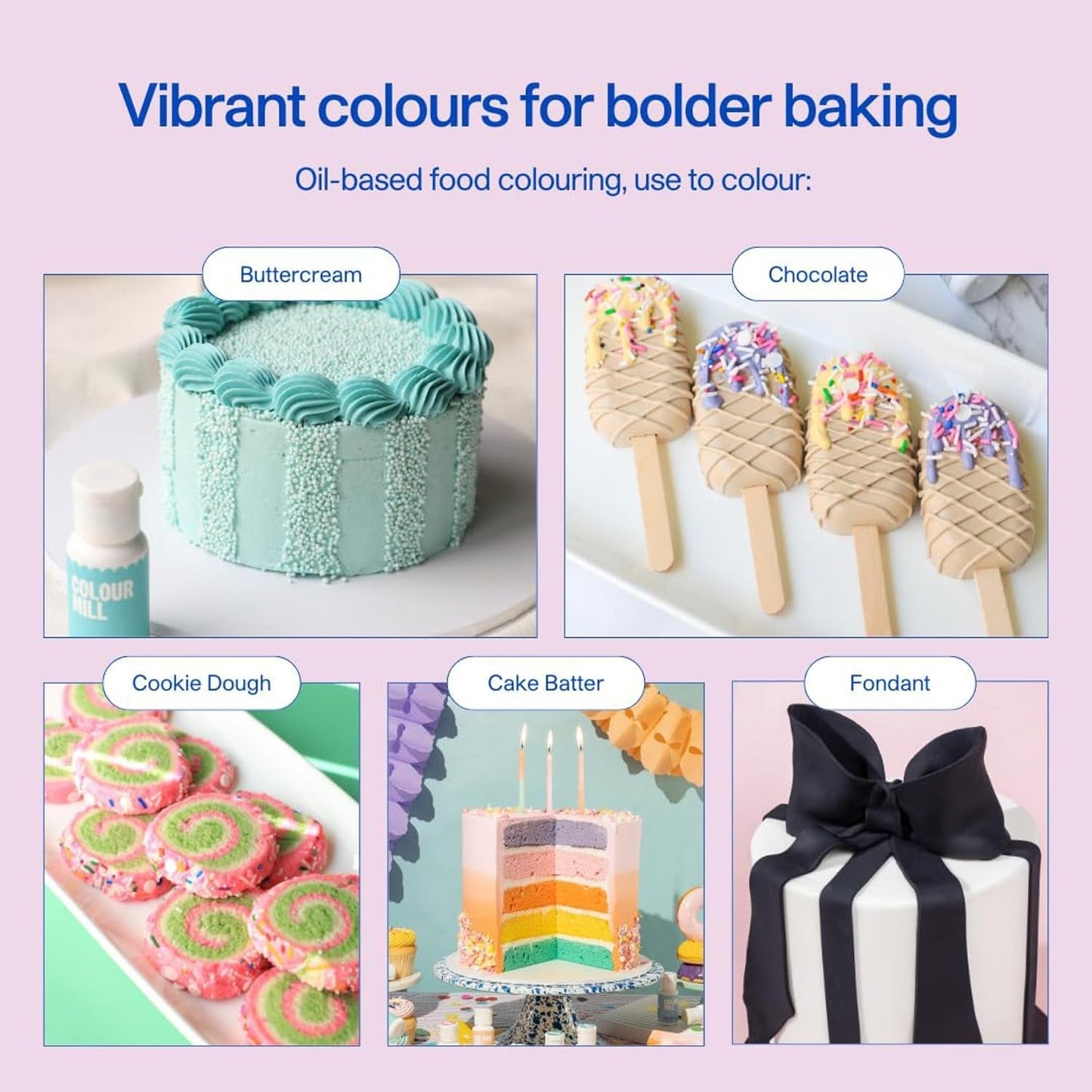 Color Mill Blend Lebensmittelfarbe auf Ölbasis, marineblaue Farbe – Lebensmittelfarbe für Schokolade, Fondant, Muffins, Kuchen, Backen, Makronen – Lebensmittelfarbe zum Dekorieren von Kuchen – 100 ml