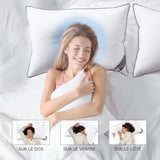 Bedstory-Kissen, 50 x 70 cm, 2 Stück, bissfest, schweißatmend, hypoallergen, Füllung: 100 % Polyesterfaser, ultra-bequem und weicher Komfort und hervorragende Unterstützung. Naty Shop Standard-Kissen