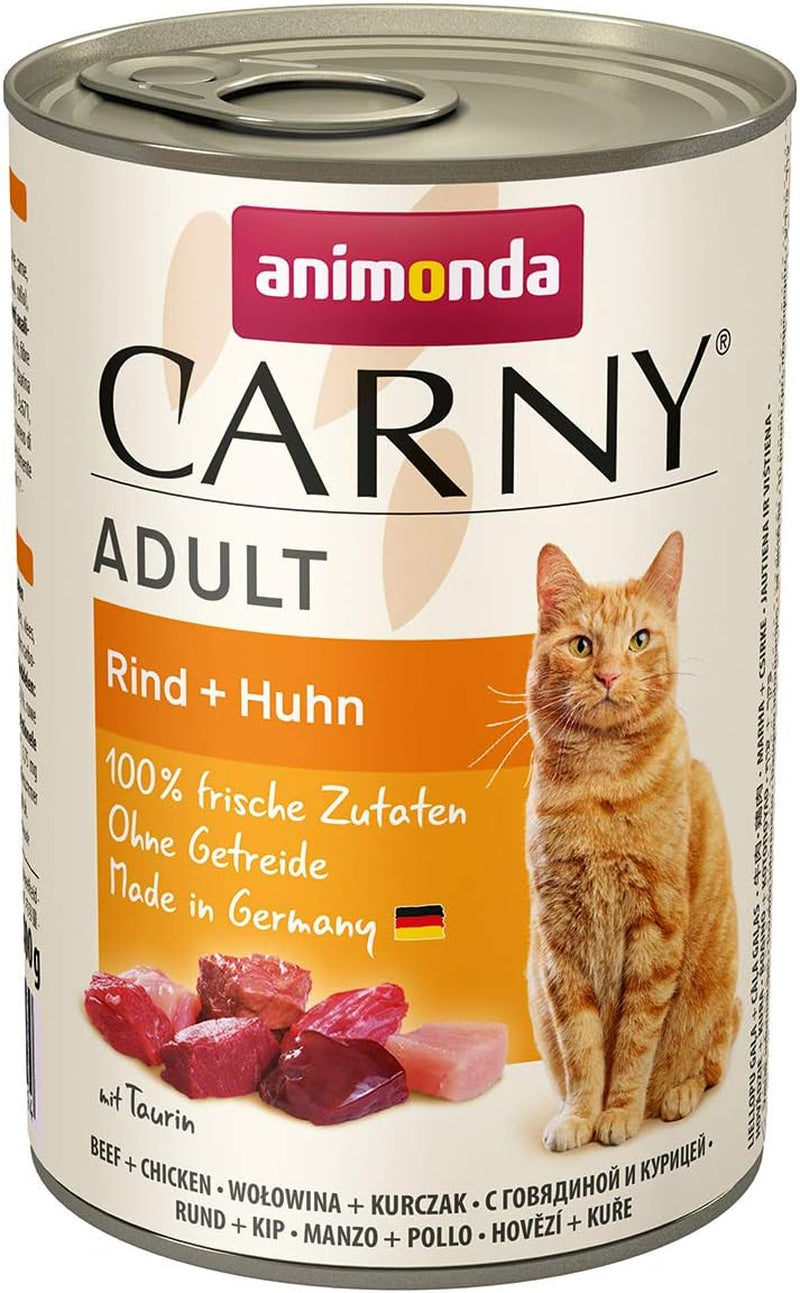 animonda Carny Adult Savory Variety (12 x 400 g), Nassfutter für ausgewachsene Katzen, Nassfutter mit 100 % Frischfleischzutaten, getreidefrei und zuckerfrei