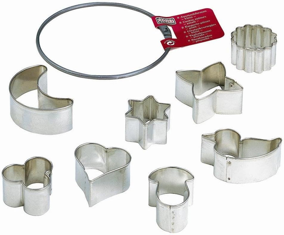Original Kaiser Ring-Ausstechformen, klein, 8-teiliges Weihnachtsset, Einsteiger-Ausstechformen, Keksausstecher, Plätzchenausstechformen, verschiedene Größen