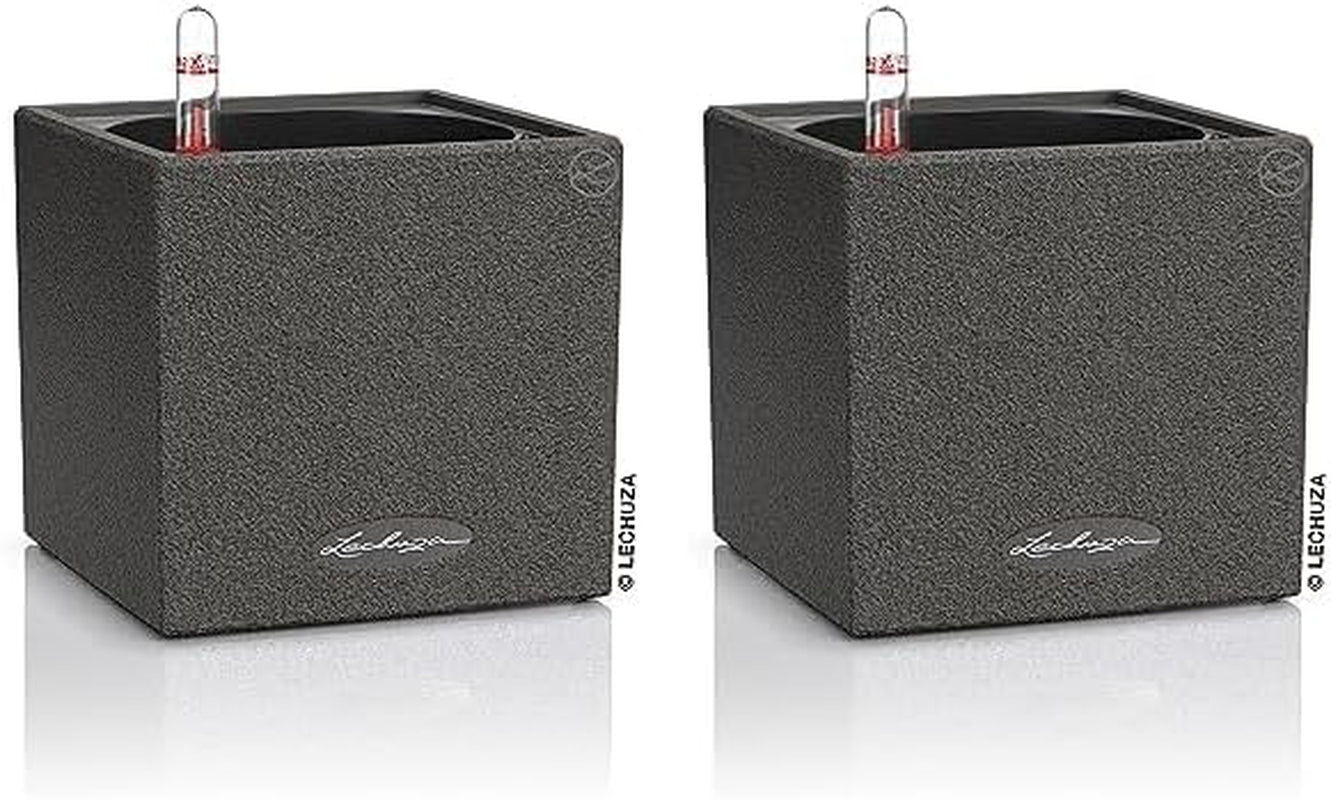 Hochwertiger Kräuterwürfel LECHUZA CANTO Stone 14 mit Stabbewässerungssystem, steingrau