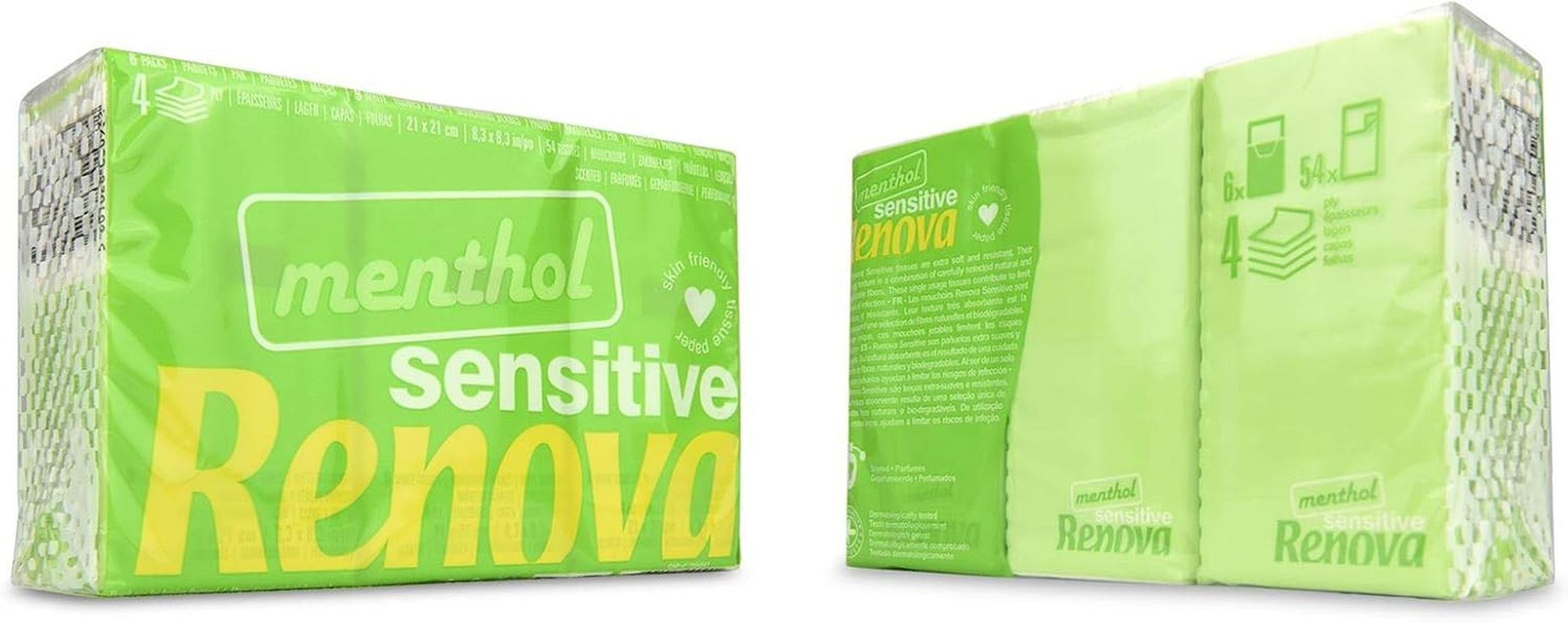 Taschentücher Renova SENSITIVE MENTHOL 6er Pack Regular Weiß 1 Stück (6er Pack)