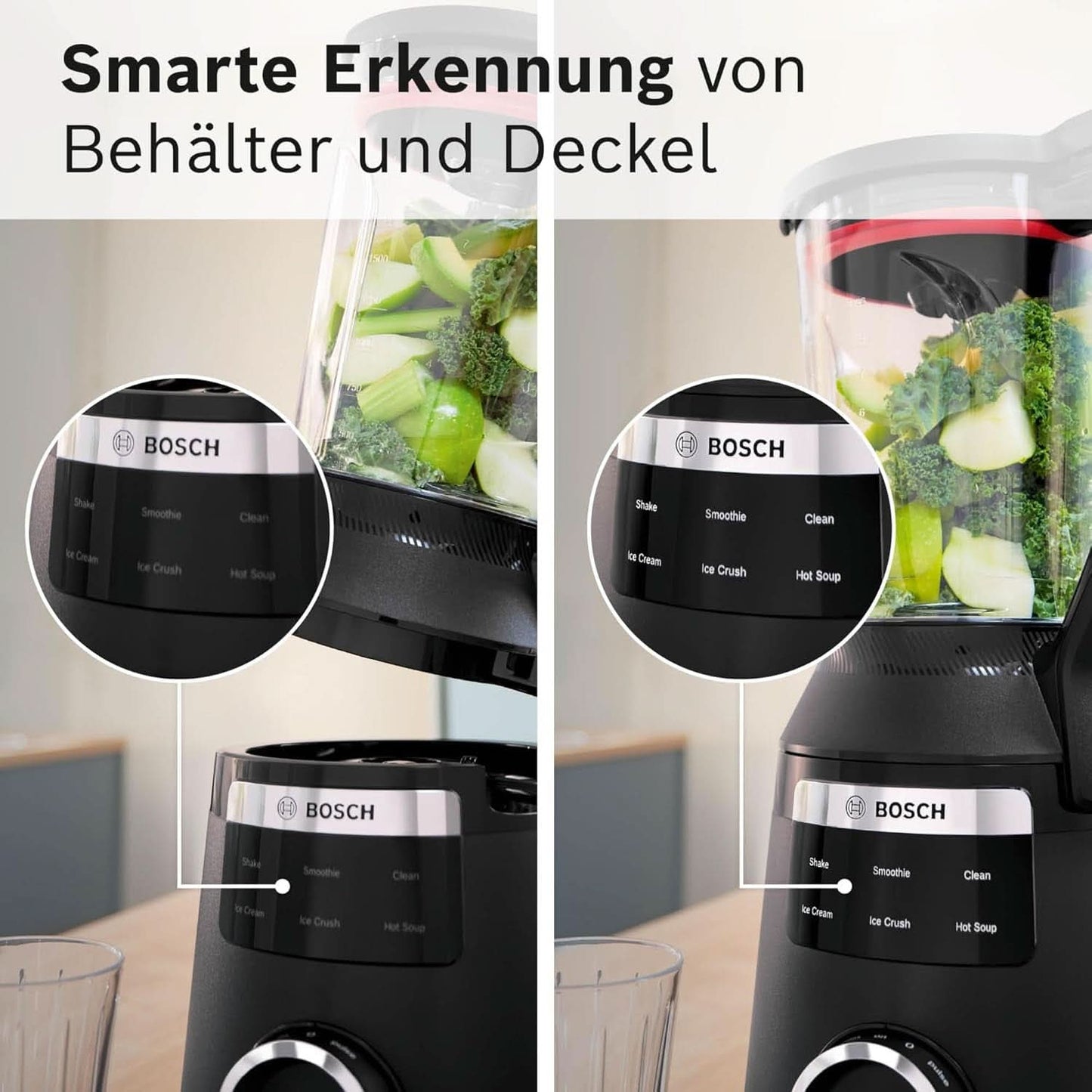 Highspeed-Standmixer Vitapower Serie 6 MMBD665B1, 45.000 U/Min, 6 Programme Inkl Heiße Suppe & Reinigung, 2 L Mixbehälter, Stopfer, Spülmaschinenfeste Teile, Made in Europe, 1800W, Schwarz Kitchen Naty Shop