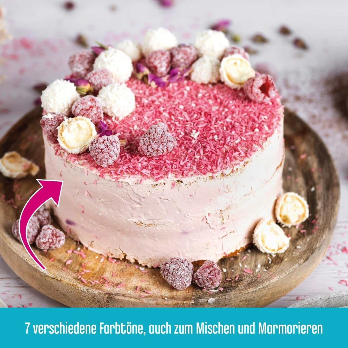 DECOCINO rosa Farbpaste – 20 g – Lebensmittelfarbe, ideal zum Färben von Kuchen, Fondant und Cremes – frei von Azo-Fettsäuren und Gluten