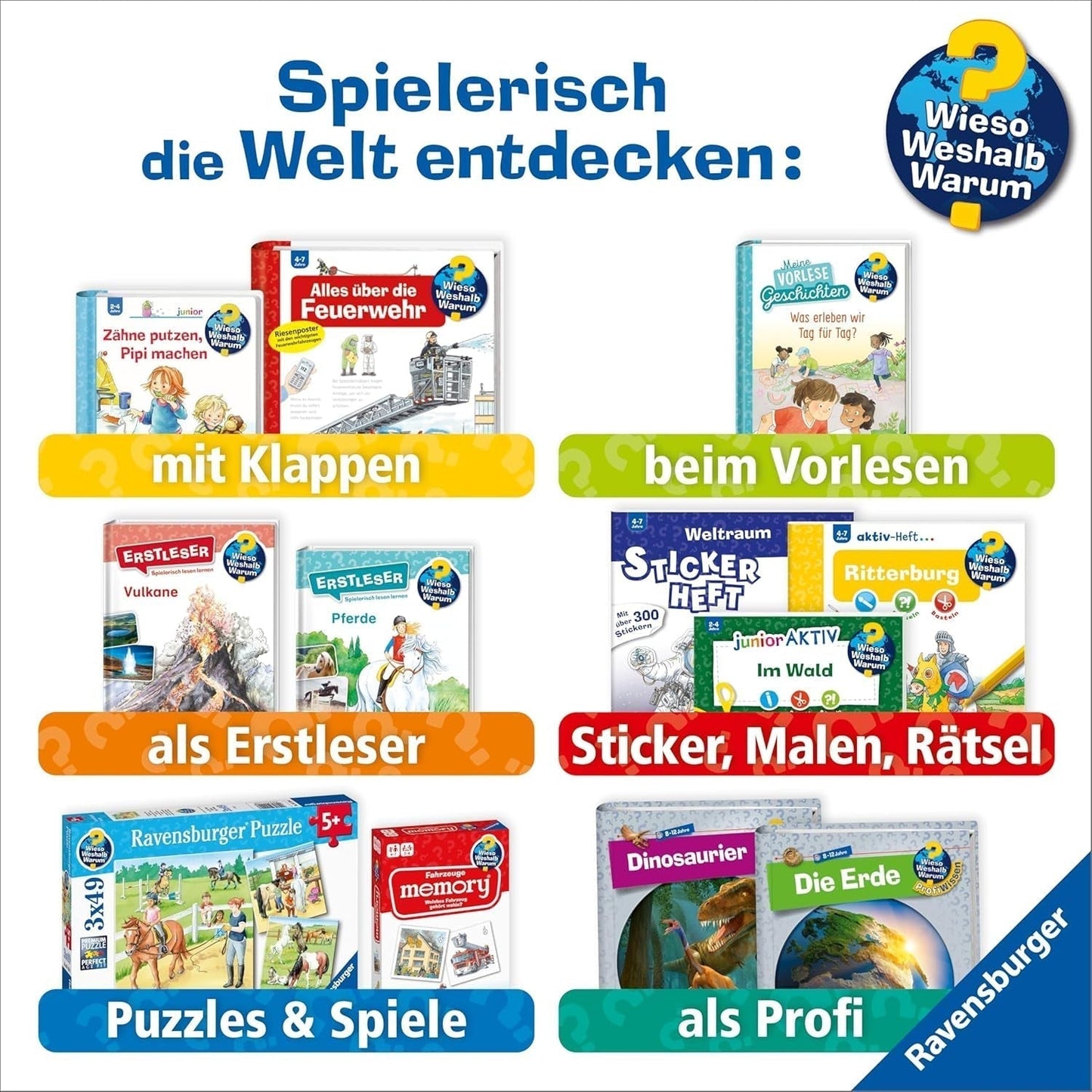 Ravensburger Kinderpuzzle 13411 - Meeresbewohner am Korallenriff - Warum? Warum? Warum? Puzzle 150 Teile XXL + Wissensposter, für Kinder ab 7 Jahren Puzzle Naty Shop