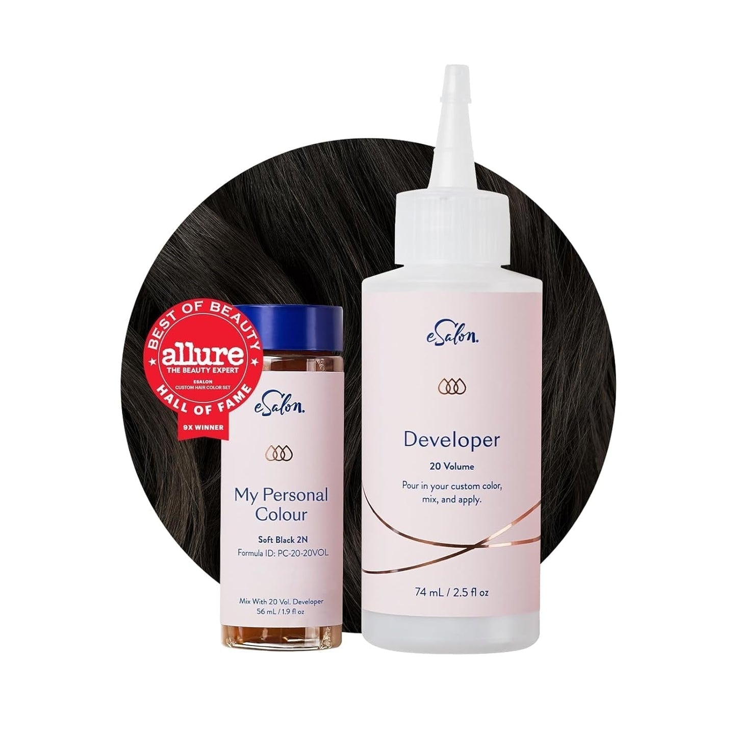 Permanentes Haarfärbeset, 100 % Grauabdeckung, Heimfärbung, 0 % Ammoniak-Haarfärbemittel, multidimensionale Haarfärbemittel, professionelle Haarfärbemittel, Naty Shop Soft Black Haarfärbemittel 2N