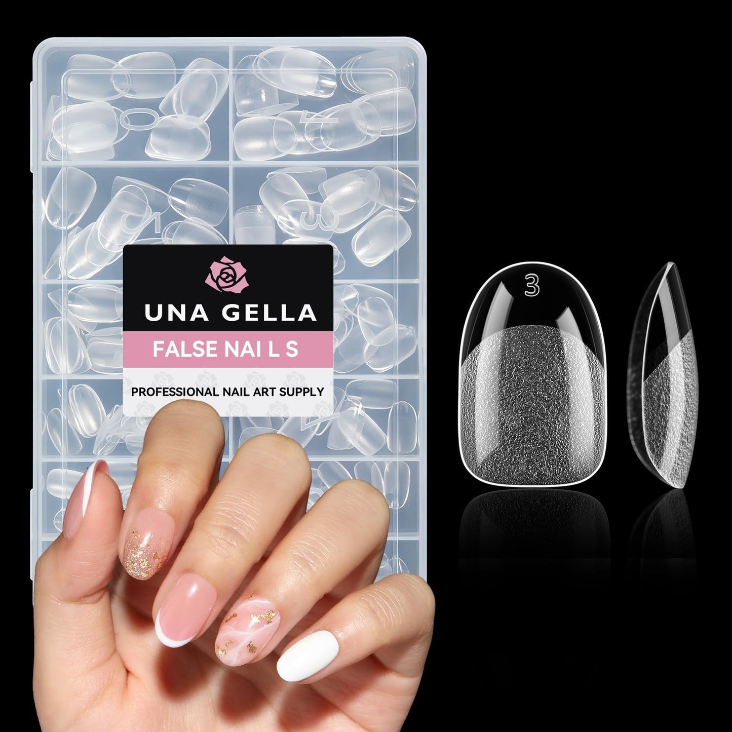Ballerina-Gel-Nagelspitzen, 216 Stück, 12 Größen, weiche Gel-Nagelspitzen, vollständige Abdeckung, Nagelverlängerungs-Set, halbmatt, DIY, Heimkunst