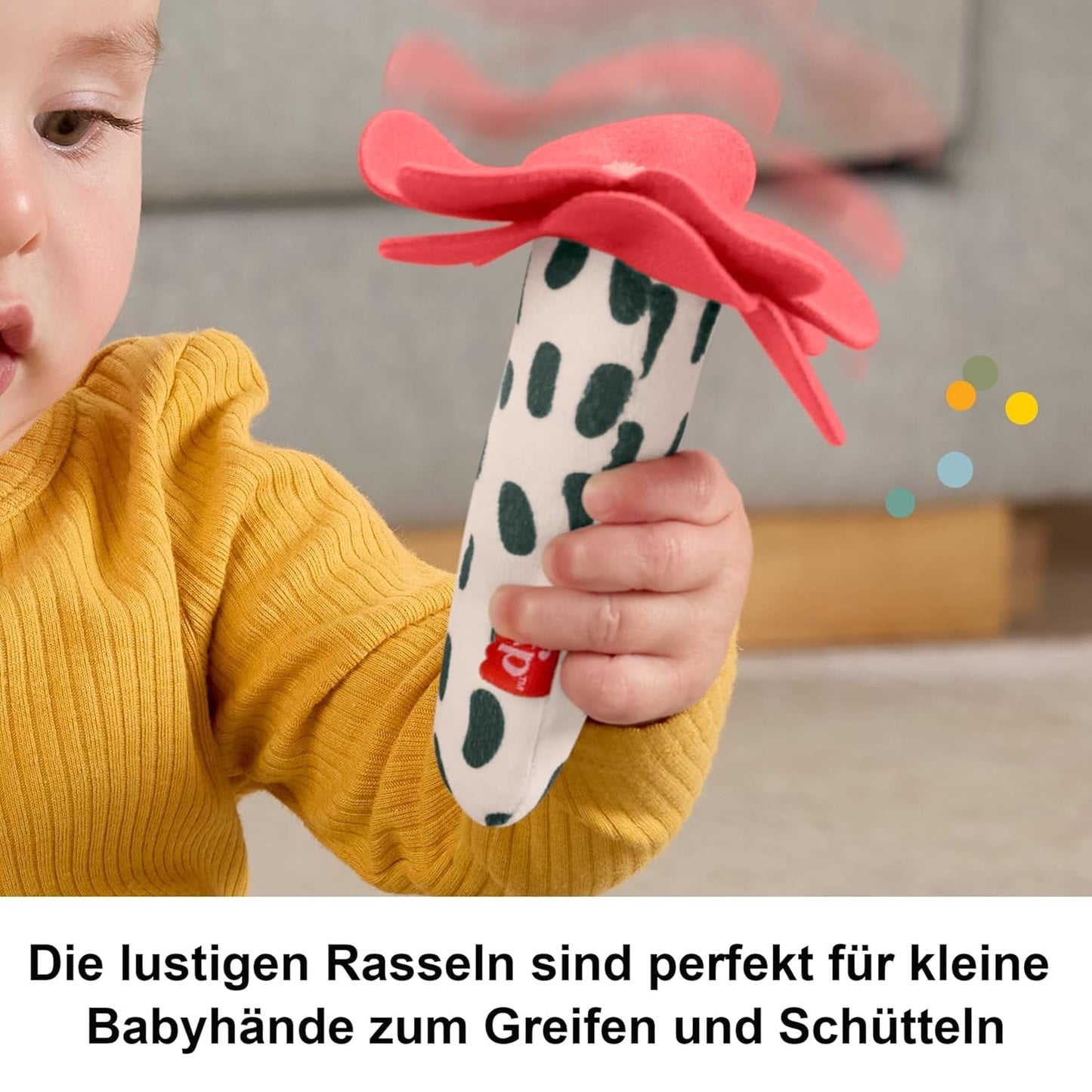 Babyspielzeug Fisher-Price Planet Friends 2-in-1 Glocke und Biene sensorisches Plüschtier als zweiteiliges Set für Neugeborene bis 3 Monate, HYR56 Babyspielzeug Naty Shop
