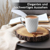MIAMIO – Keramik-Geschirrset, 24-teilig, kombiniertes Service für 6 – spülmaschinen- und mikrowellengeeignet – Palmanova-Kollektion (weiß)