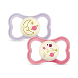 MAM Air Silikon-Schnuller, 2er-Pack, extra leichtes und luftiges Design, zahnfreundlicher Baby-Schnuller aus MAM SkinSoft-Spezialsilikon, mit Schnullerbox, 6-16 Monate, Bär/Nashorn
