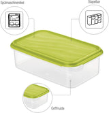 Rotho Rondo Frischhaltedose 1,5l mit Deckel, BPA-freier Kunststoff (PP), transparent/grün, 1,5l (24,0 x 16,0 x 7,5 cm) Frischhaltedosen Naty Shop
