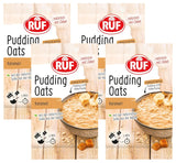 Karamell-Hafer-Pudding, eine harmonische Mischung aus Karamell-Pudding und Vollkornhafer, zuckerfrei, gesüßt mit Agavendicksaft, 1 Beutel x 64 g (4er-Pack)