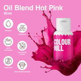 Color Mill Flüssiges Lebensmittelfarben-Set – 5 x 20 ml auf Ölbasis (Schwarz, Pink, Lila, Rot und Blau) – UV-beständig – perfekt zum Backen und als Belag für Kuchen, Muffins und Kuchendekorationen