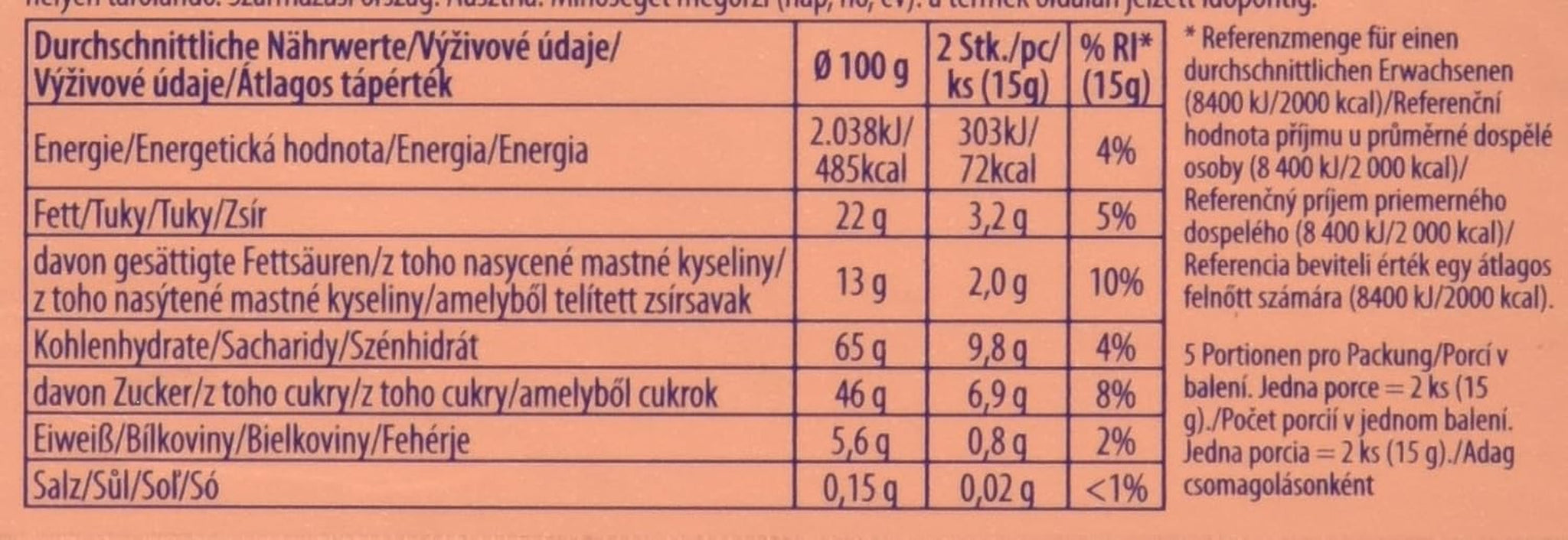 Neapolitanische Waffeln, 75 g