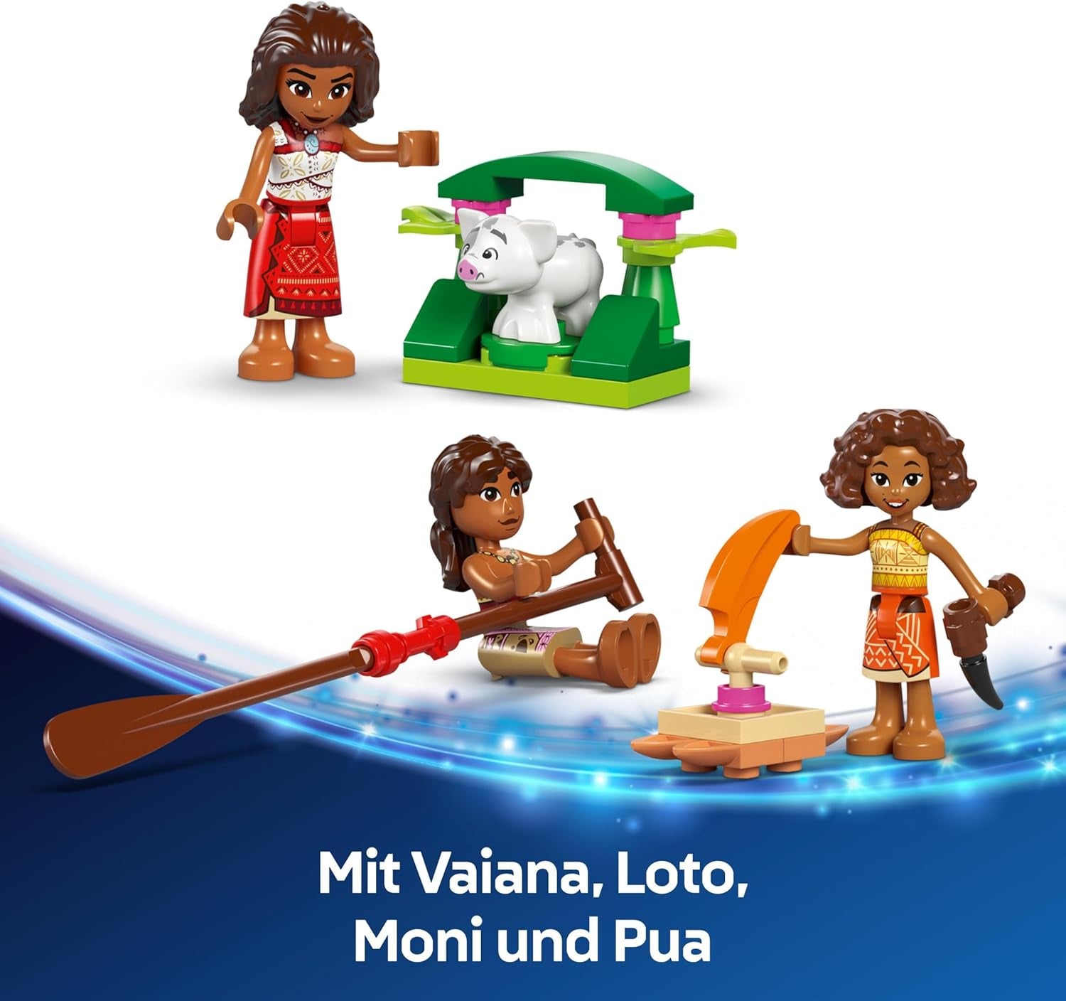 LEGO® Disney Moana 2: Vaianas Abenteuerfloß – Spielzeugboot mit Segeln, abnehmbarem Deck, Lagerfeuer und 3 Minipuppen, darunter Loto und Moni – Geschenk für Mädchen ab 6 Jahren und Fans – 43270 Bausets Beuche den LEGO-Store