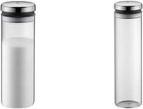 WMF Depot-Vorratsglas aus Glas, 1,5 l, Höhe 28,5 cm, Vorratsglas mit Deckel & Depot-Vorratsglas aus Glas, 2 l, Höhe 36 cm, Vorratsglas mit Deckel, Lebensmittelaufbewahrungsboxen, Naty Shop, 2 l Glasbehälter-Packung
