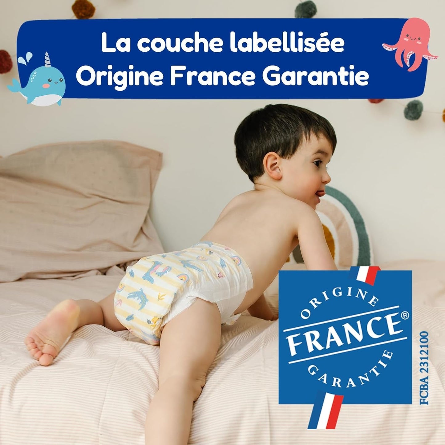 - Windelgröße 4+ 9-20 kg – Ökologische Babywaidern – natürliche Babypflege, hypoallergen, ohne Parfüm und auslaufsicher – Hermestellung in Frankreich – 126 Wegwerfwindeln – 1 Monat