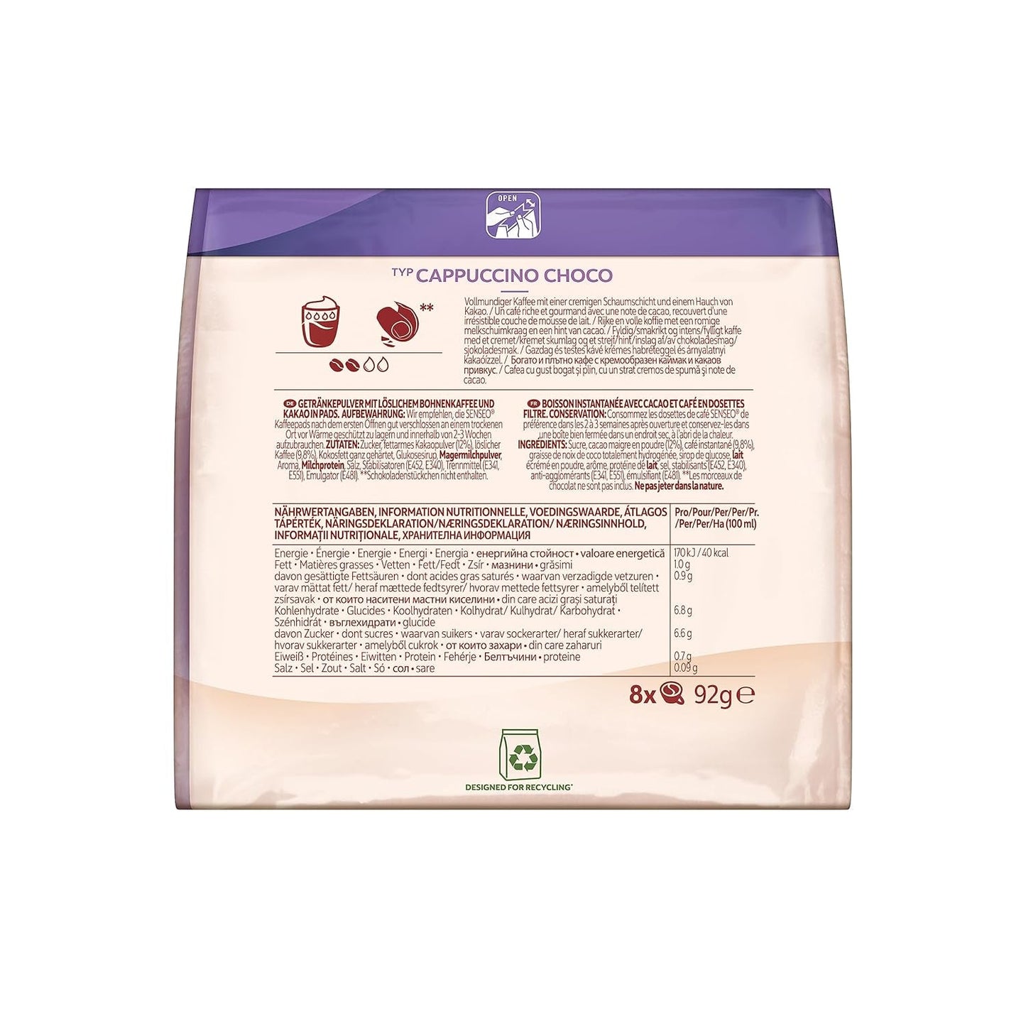 Senseo Pads Cappuccino Choco, 5 x 8 Getränke, 40 Kaffeepads