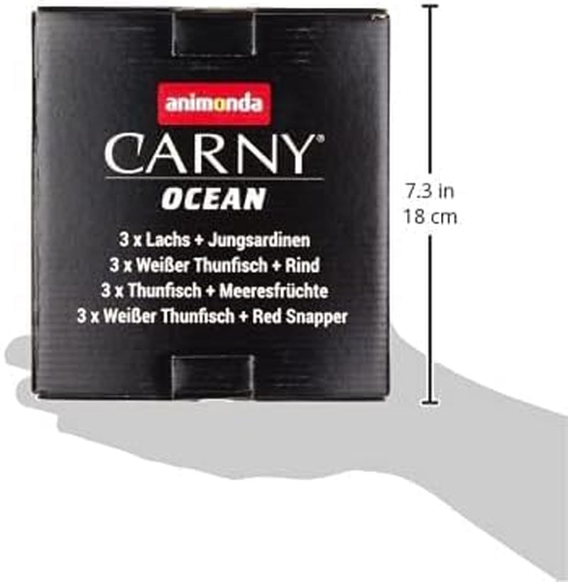 animonda Carny Adult Ocean Marine Sorte Nr. 1 (12 x 80 g), Nassfutter für ausgewachsene Katzen, Nassfutter mit zarten Fischfilets, getreide- und zuckerfreies Katzenfutter