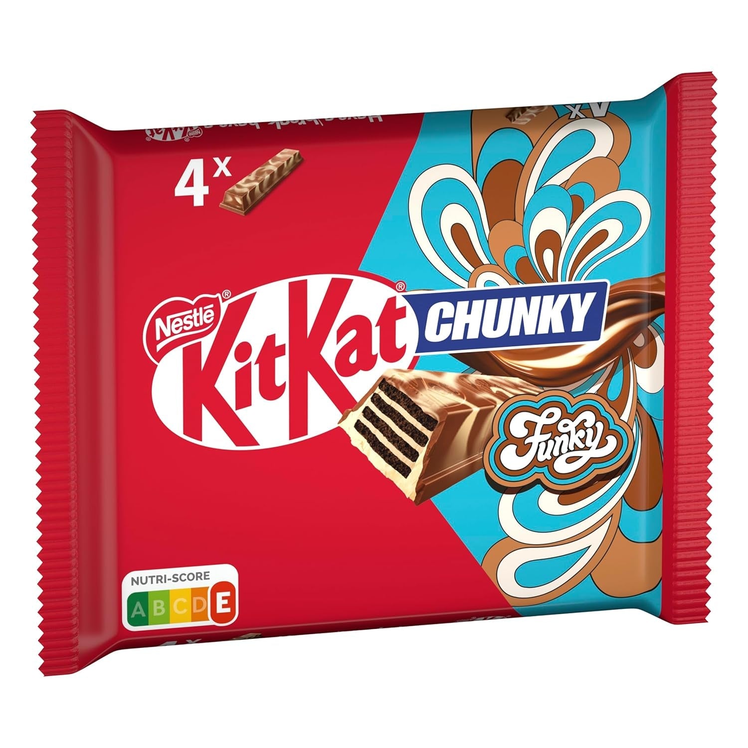 Nestlé Chunky Funky Crispy Wafer in Milchschokolade, Multipack, 2er-Pack (je 4 x 40 g)