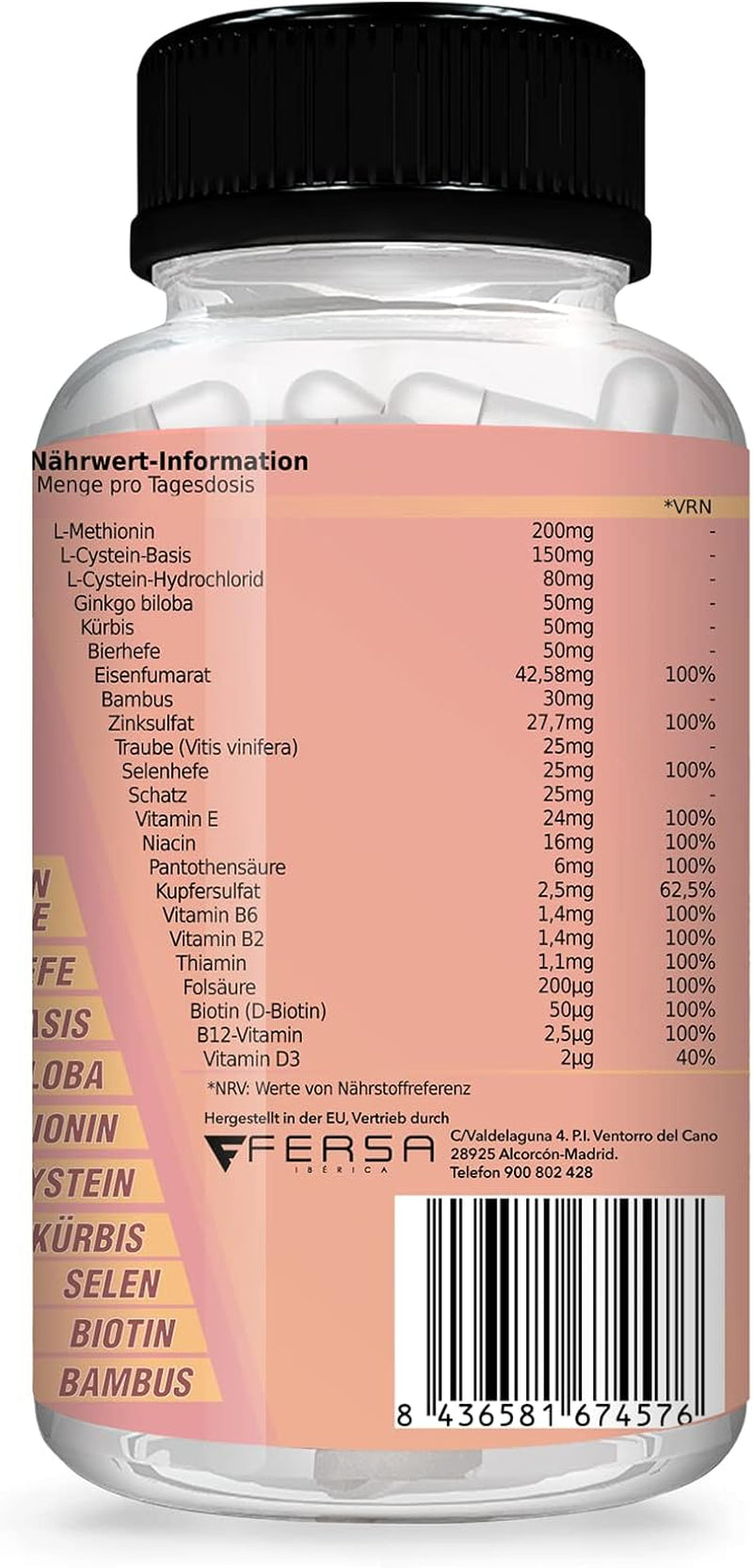 Healthy Fusion Haircomplex, wirksam gegen Haarausfall, 30 Kapseln Haarpflege Naty Shop