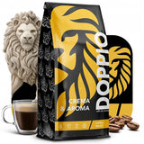 Doppio Creme & Aroma 1KG | Kaffeebohnen 80 % Arabica und 20 % Robusta | mit Noten von Kakao, Nüssen und Karamell | Frisch und mittelstark geröstet, geringer Säuregehalt | für Espresso | Blauer Orca-Kaffee