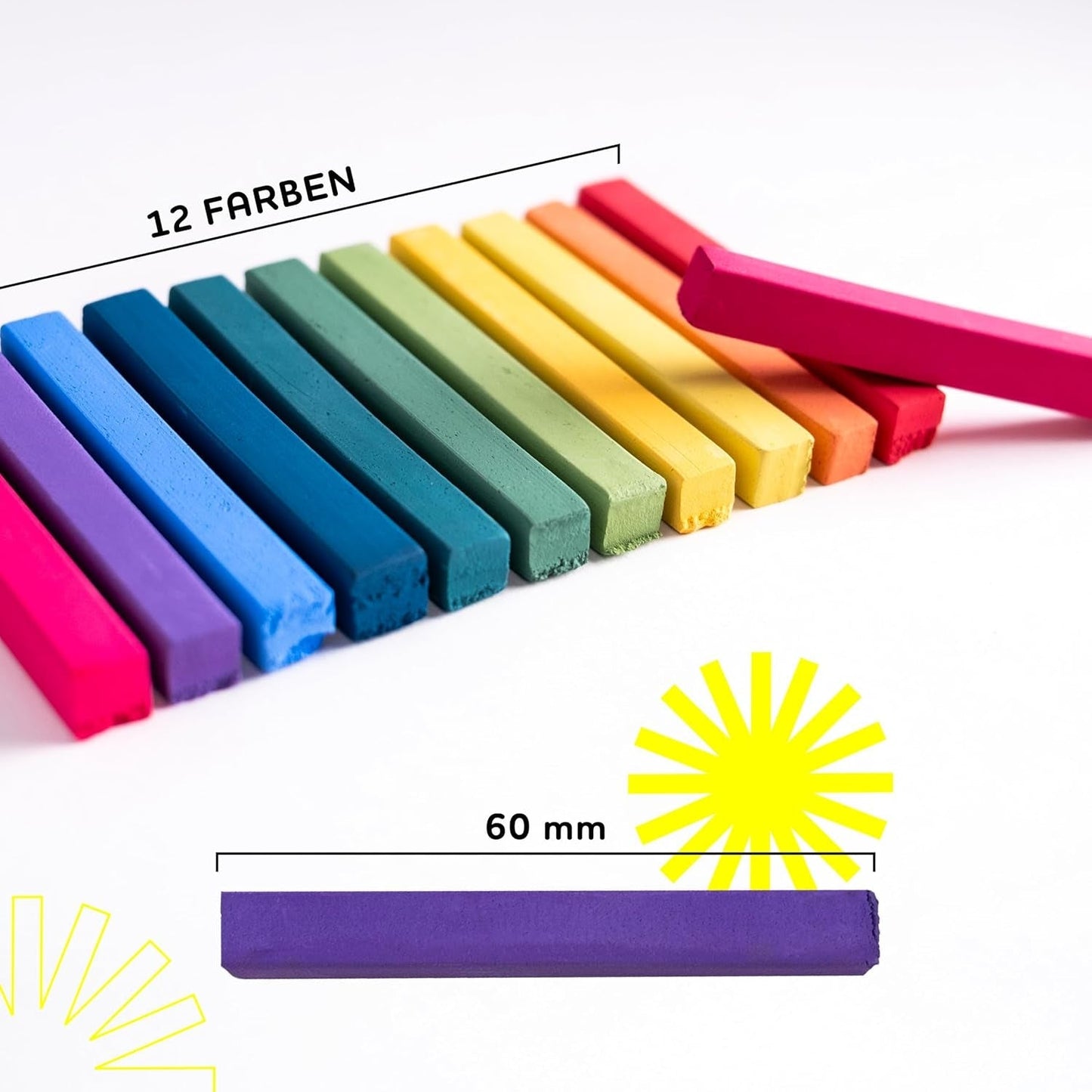 Lebendiges 12-Farben-Haarfärbestift-Set (Wagen) - einfach zu verwenden - auswaschbar - temporäre Haarfärbung - auch für dunkle Haarfarben - als Geschenk Halloween Karneval Geburtstag Weihnachten Haarfärbemittel Naty Shop