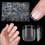 Kurze künstliche Nägel, 500 Stück, weiche Gel-Nagelspitzen mit vollständiger Abdeckung für Gelnägel, 12 Größen, vorpolierte Nagelspitzen für Gelnägel, kurze künstliche Nägel, Sargnagelverlängerungen mit Box