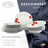 Geschirr-Set für 6 – 18-teilig – Porzellan-Geschirr-Set – weißes Geschirr-Set – Schüssel- und Teller-Set – modernes Geschirr – Teller – Tischservice – Geschirr-Set für 6