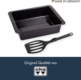 Chg SET 341-46-60 Extra Tiefe Ofenform (7,0 cm) „Emaille“ Mit Profi-Pfannenwender“, Schwarz Gesprenkelt Formen und Tabletts zum Backen Naty Shop