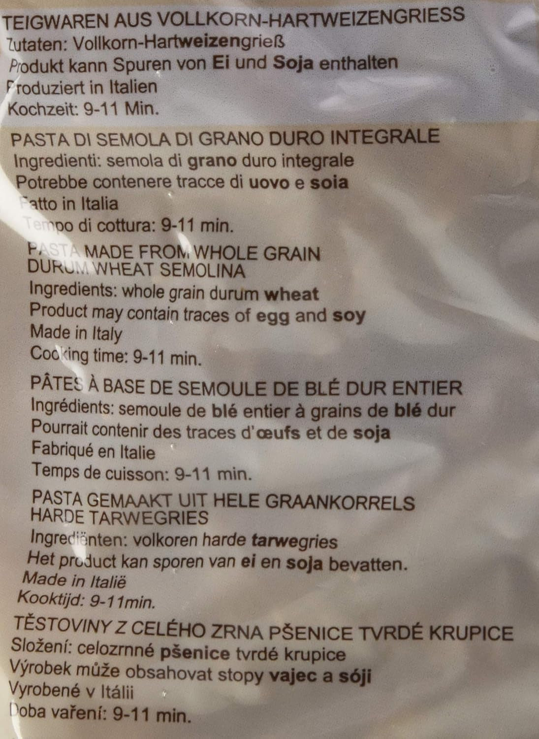 Vollkorn-Nudelspiralen, 10er Pack (10 x 500 g)