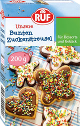 RUF, regenbogenfarbene Zuckerstreusel, 200 Gramm Sprinkles Naty Shop