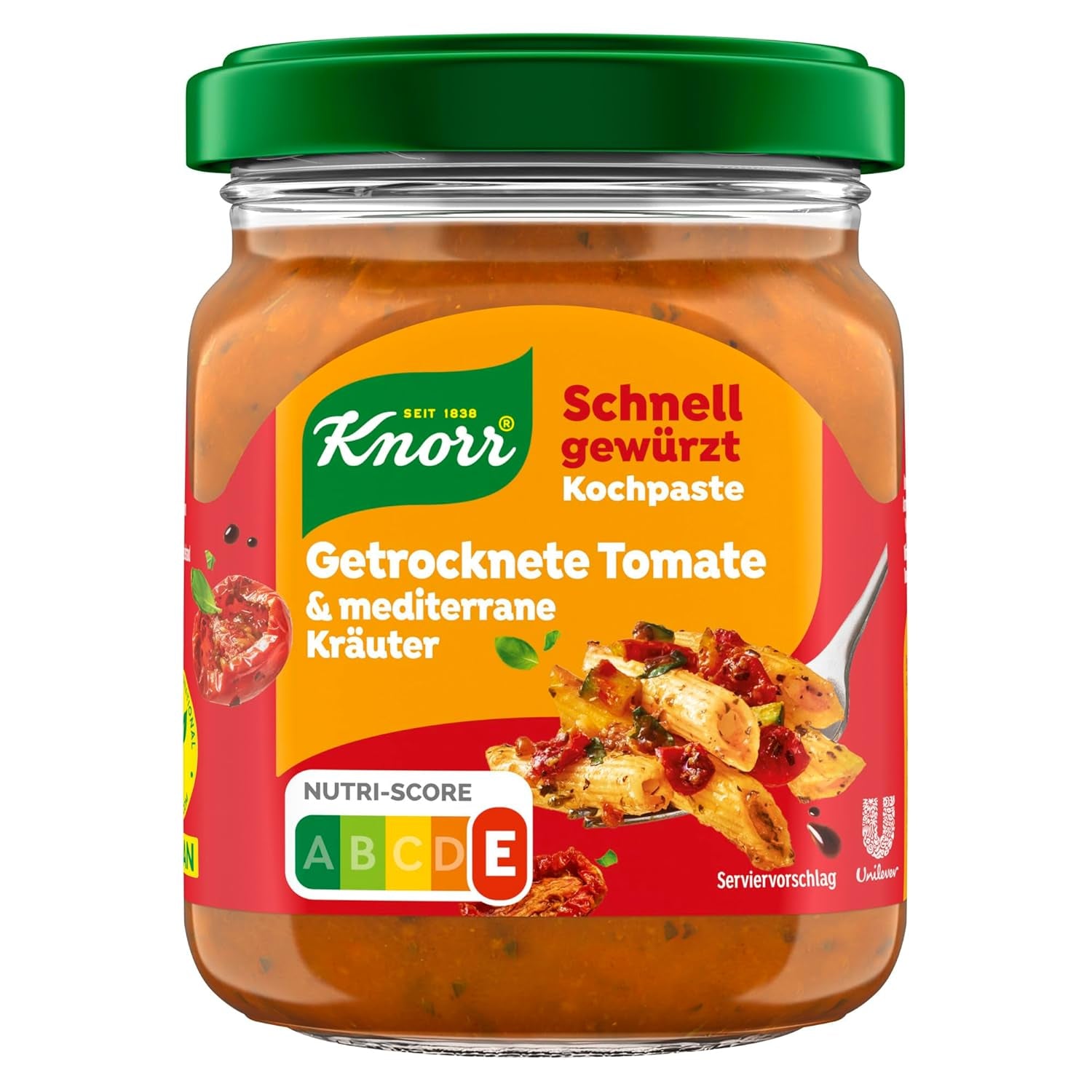 Knorr Schnell gewürzt Kochpaste Getrocknete Tomate & Mediterranean Kräuter einfach & schnell für einen besons intensiven, geballten Gesmack 165 g