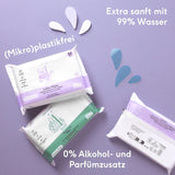 Naïf – Plastikfreie Feuchttücher – 162 Stück (3 Packungen mit je 54 Tüchern) – Pflege für Babys Po, Körper und Gesicht – 99 % Wasser – 0 % Duftstoffe und Alkohol
