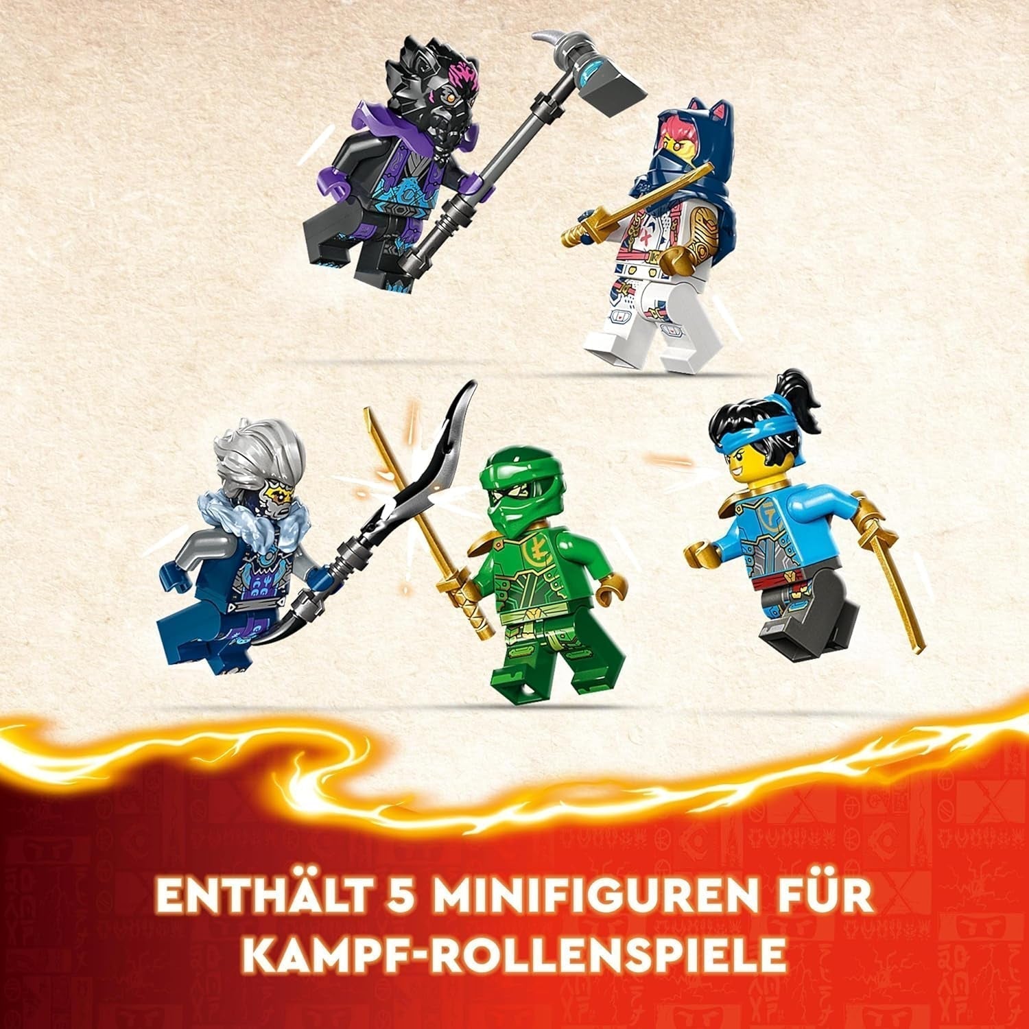 LEGO NINJAGO Egalt Drachenmeister, Ninja-Set mit Drachenspielzeug und 5 Figuren inklusive Lloyd und NYA, Drachenmeister, Geschenk für Jungen und Mädchen ab 8 Jahren 71809 Bausets Beuche den LEGO-Store