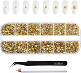 Beadsland 2500 Stück Glas Nailart Strasssteine ​​​​Kristall Flatback Edelsteine ​​​​Runde, ​​Für Handwerk Gemischt 8 Größen SS4 ~ SS30 Mit Picking Pinzette Und Stift (Kristall Weiß)
