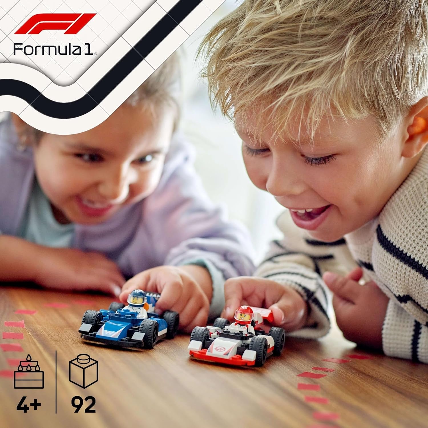 LEGO City F1 Williams Racing und Haas F1 Racing Cars – Formel-1-Spielzeug mit baubaren Autos und 2 Rennfahrer-Minifiguren – Kleine Geschenkideen für Jungen und Mädchen ab 4 Jahren 60464 Bausets Beuche den LEGO-Store
