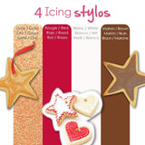 Scrapcooking – 4-teilige Marker: Gold, Schokolade, Weiß und Rot – dekorative essbare Stifte zum Schreiben und Zeichnen auf Desserts, Kuchen und Keksen