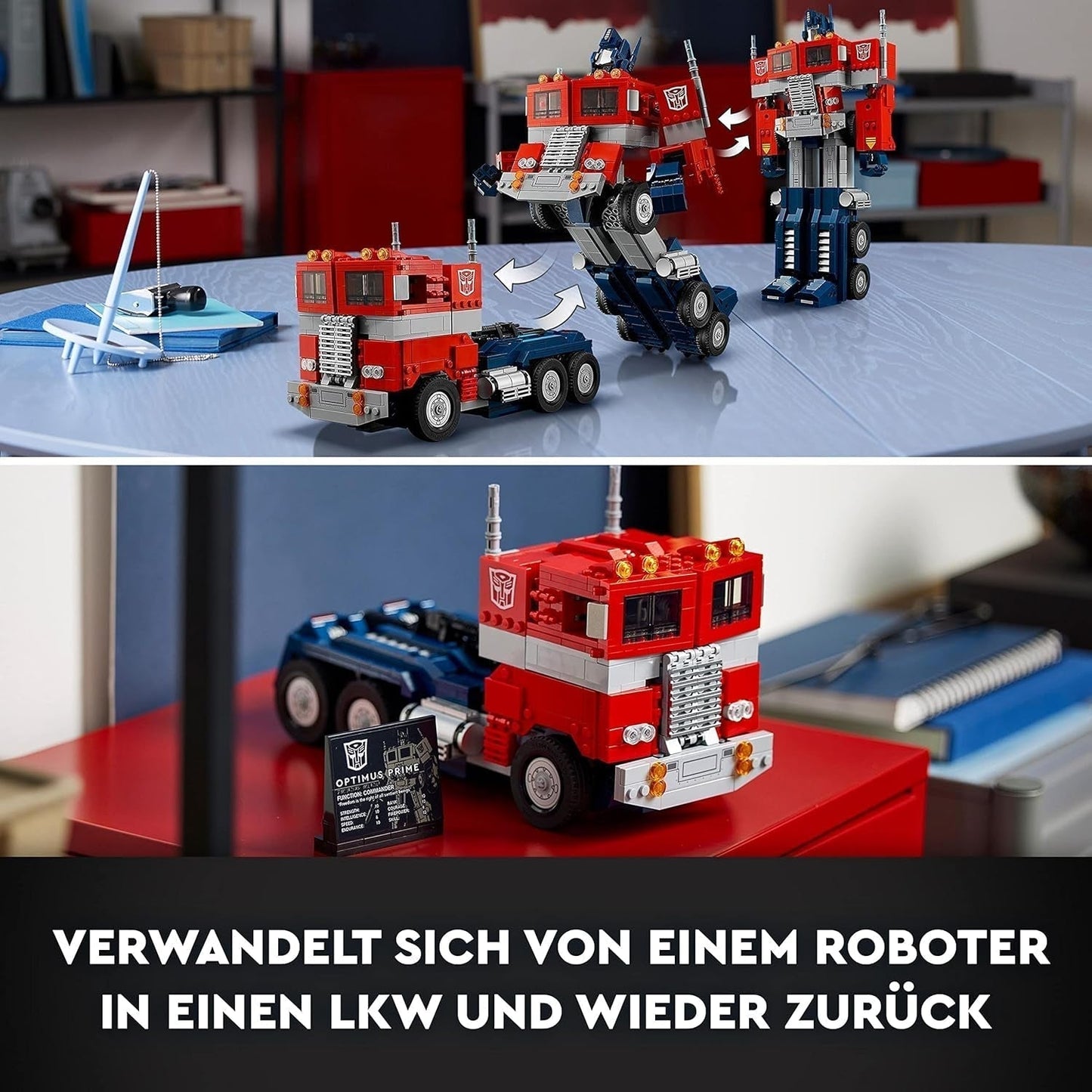 LEGO 10302 Icons Optimus Prime Set, 2-in-1-Roboterfigur und Modell-Truck, Transformers-Spielzeugmodellbausatz für Erwachsene, Geburtstags- oder Weihnachtsgeschenk für Männer, Frauen, Sie und Ihn. Bausets Besuchen Sie den LEGO-Store