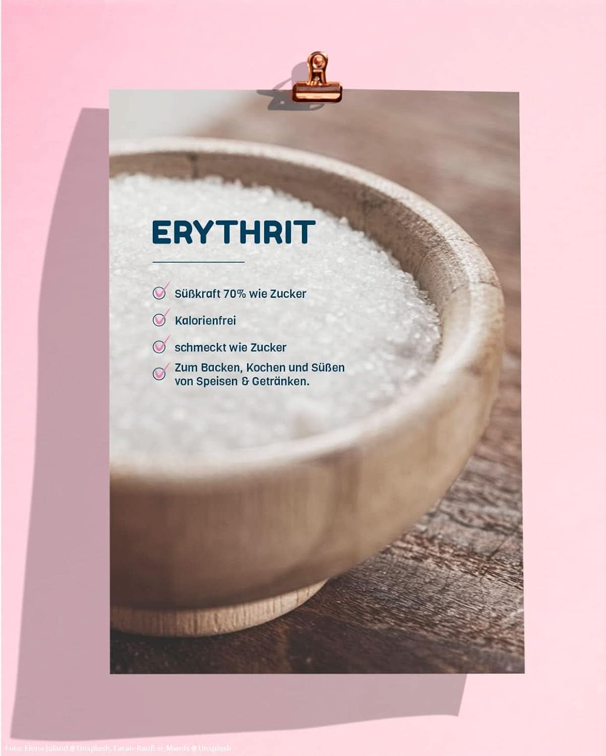 Ohne Zucker, natürliches Erythrit ohne Kalorien, als Zuckerersatz verwendbar, 4,5 kg Süßstoffe Naty Shop