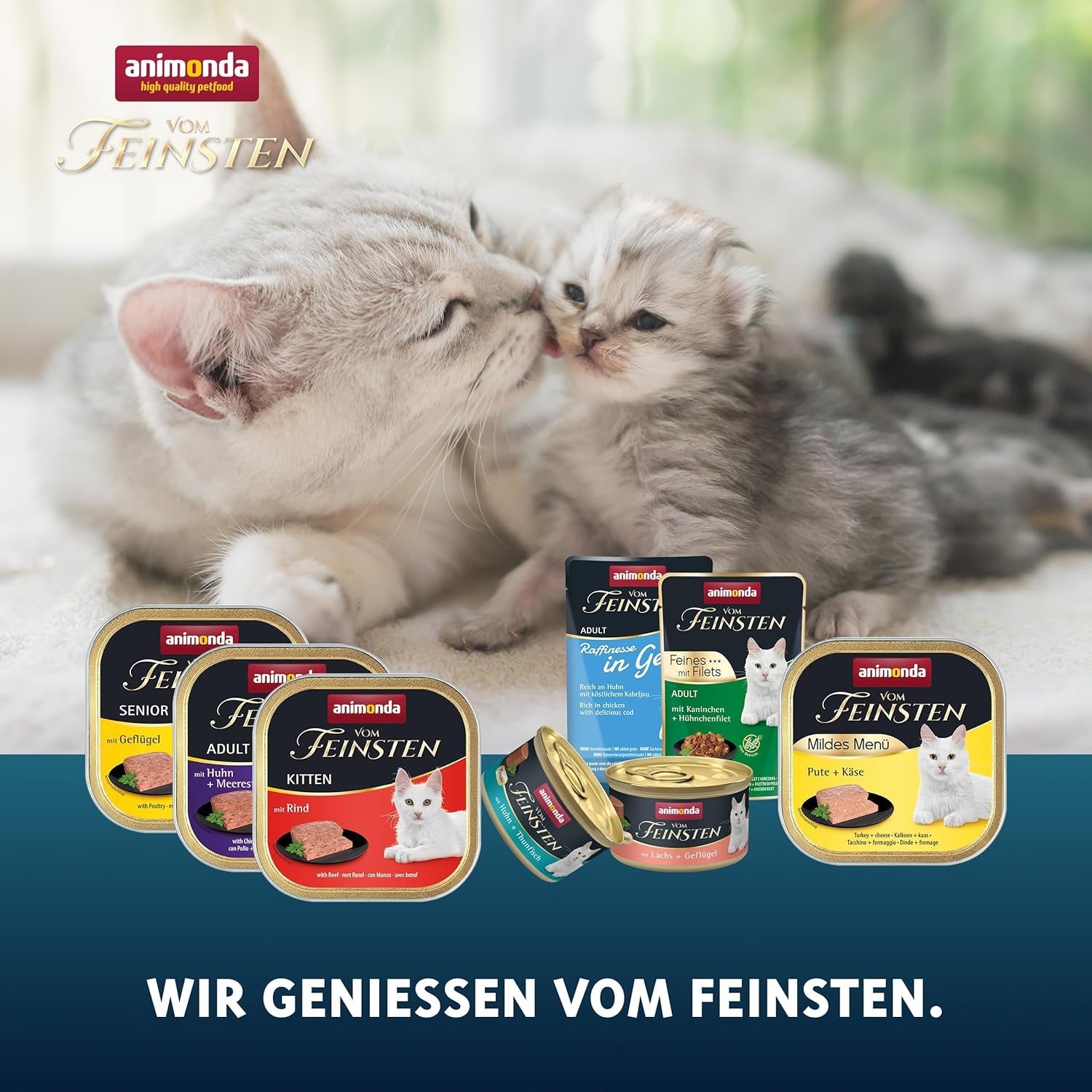animonda vom Feinsten Premium Kitten Nassfutter für Katzen, Raffinierte Aromen in Soße, 24 Beutel (24 x 85g), Hochwertiges Nassfutter für Katzen, zuckerfrei, Mischmischung