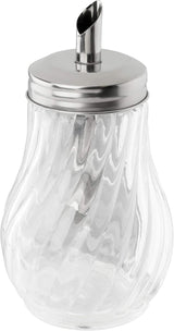 FMprofessional 280ml FLEURETTE Zuckerspender, Glasbehälter, Behälter zum einfachen Dosieren, Behälter für verschiedene Anlässe, hochwertiger Behälter (Farbe: Silber), Menge: 1 Stück